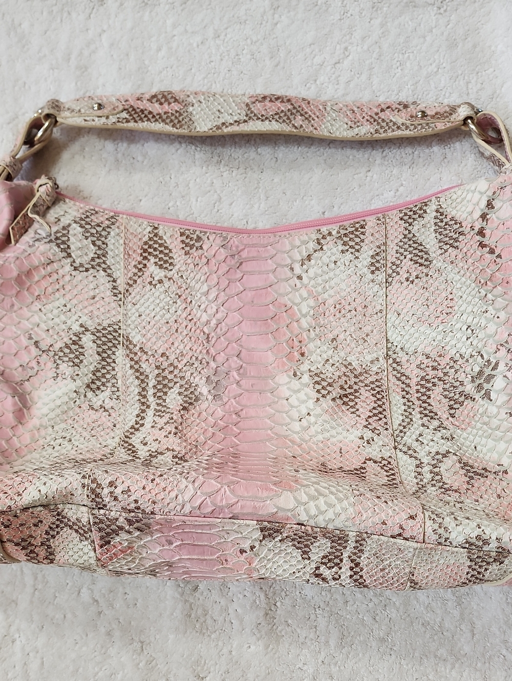 The Look Luxe By Randolph Duke Leather Snakeskin Look Shoulder Bag Preowned